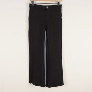 Zara Mid Rise Flare Black Viscose Stretch Ponte Pants Womens Sz M